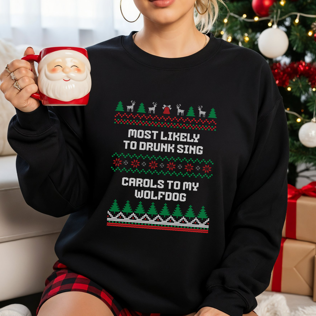 Drunk Carols & Wolfdog Christmas Jumper